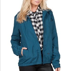 Volcom Juniors Enemy Stone Teal Windbreaker